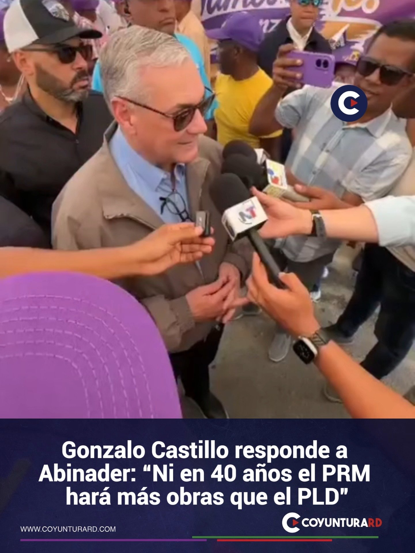 Gonzalo Castillo durante declaraciones sobre las obras de los gobiernos del PLD.