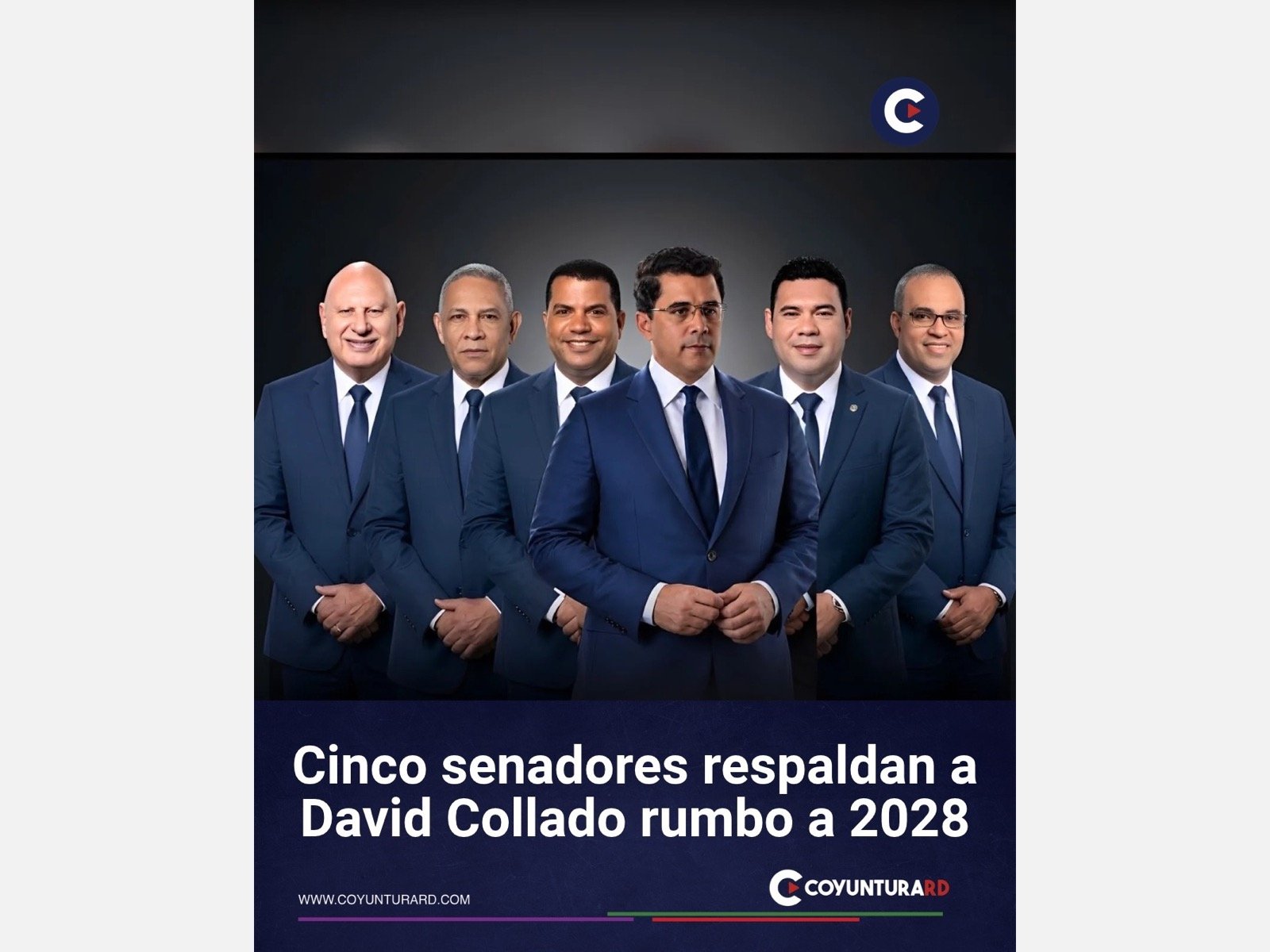 David Collado junto a dirigentes políticos que respaldan su proyecto presidencial con miras a 2028.